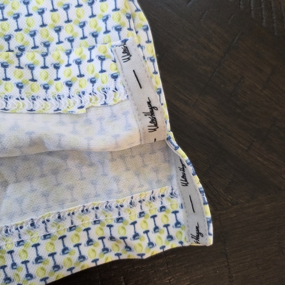 Walter Hagen Men's Clubhouse 19th Hole Polo Shirt Small White Lime Golf New - Picture 6 of 11